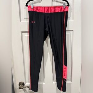 NWOT Under Armour Black/Pink Coldgear UA COMPRESSION TIGHT L XL Active Run walk